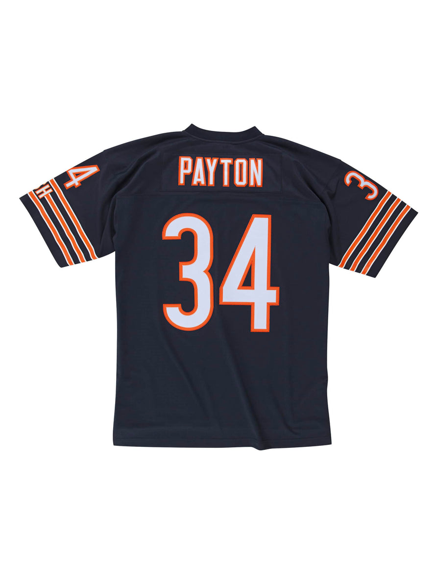 Men's Mitchell & Ness Walter Payton Navy/Orange Chicago Bears Big Tall Split Legacy Retired Player Replica Jersey