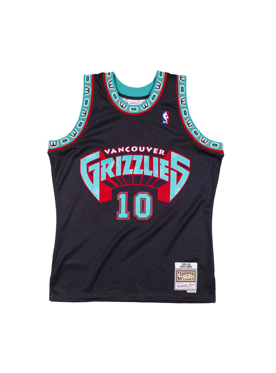 Mike Bibby Turquoise Memphis Grizzlies Autographed Mitchell & Ness