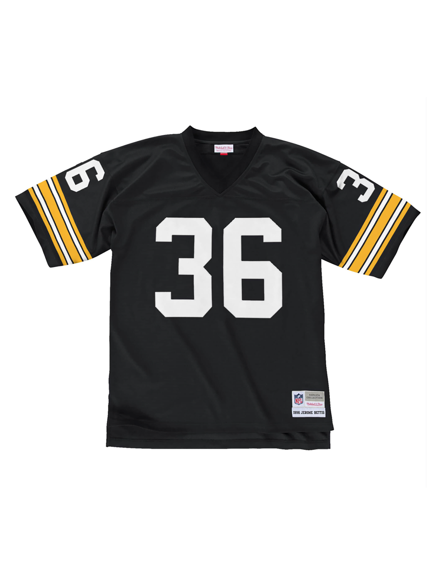 Men's Mitchell & Ness Jerome Bettis Black Pittsburgh Steelers 1996  Authentic Throwback Retired Player Jersey