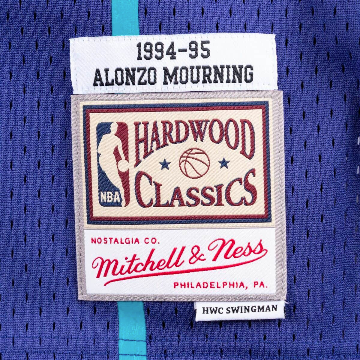 Youth Mitchell & Ness Alonzo Mourning Teal Charlotte Hornets 1992-93 Hardwood  Classics Swingman Jersey 