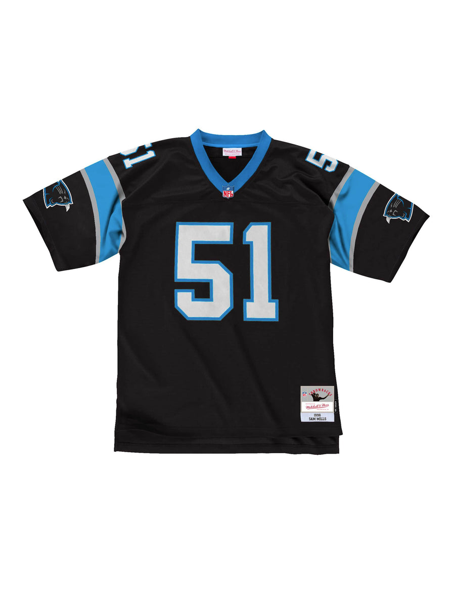 SAM MILLS Carolina PANTHERS Black MITCHELL & NESS Throwback LEGACY  Jersey S-XXL