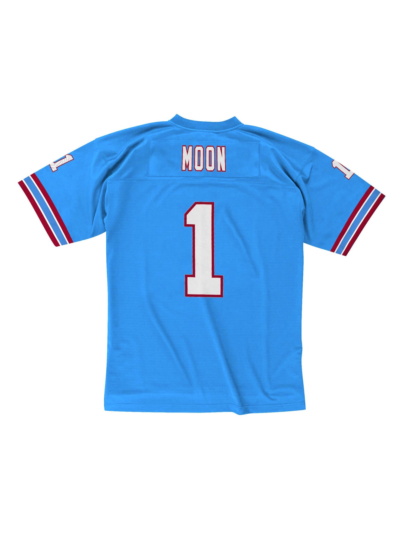 Throwback Warren Moon #1 Football Jersey Sewn White Blue Custom Name Number