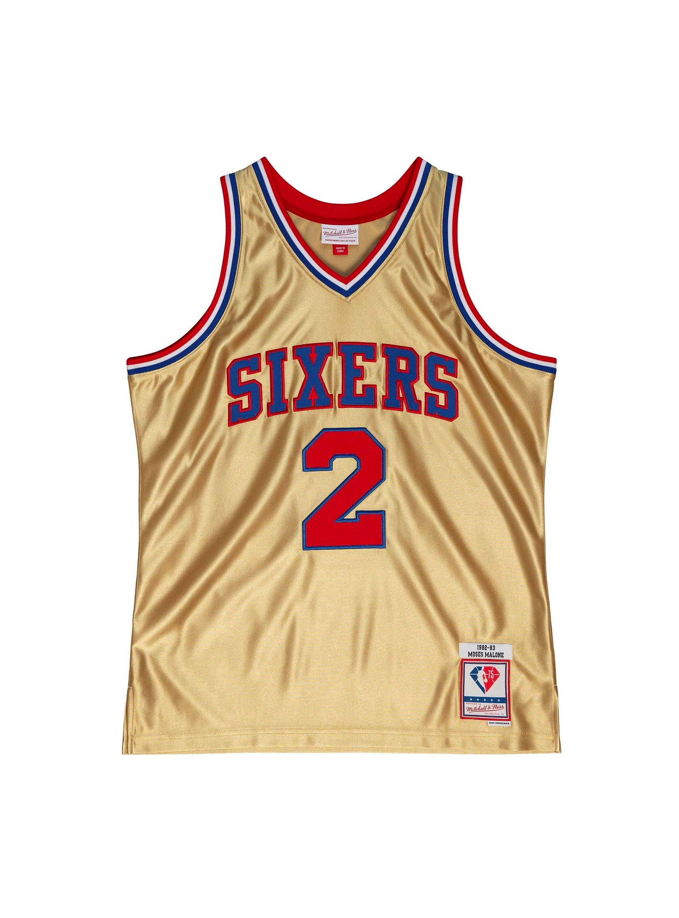 MOSES MALONE  Philadelphia 76ers 1983 Throwback NBA Basketball Jersey