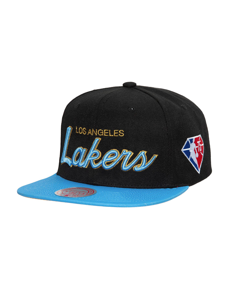 Mitchell & Ness Black Los Angeles Lakers NBA 75th Anniversary Snapback Hat