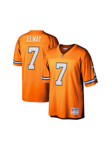 Mens Denver Broncos John Elway Mitchell & Ness Orange Silver Anniversary  Authentic Throwback Jersey