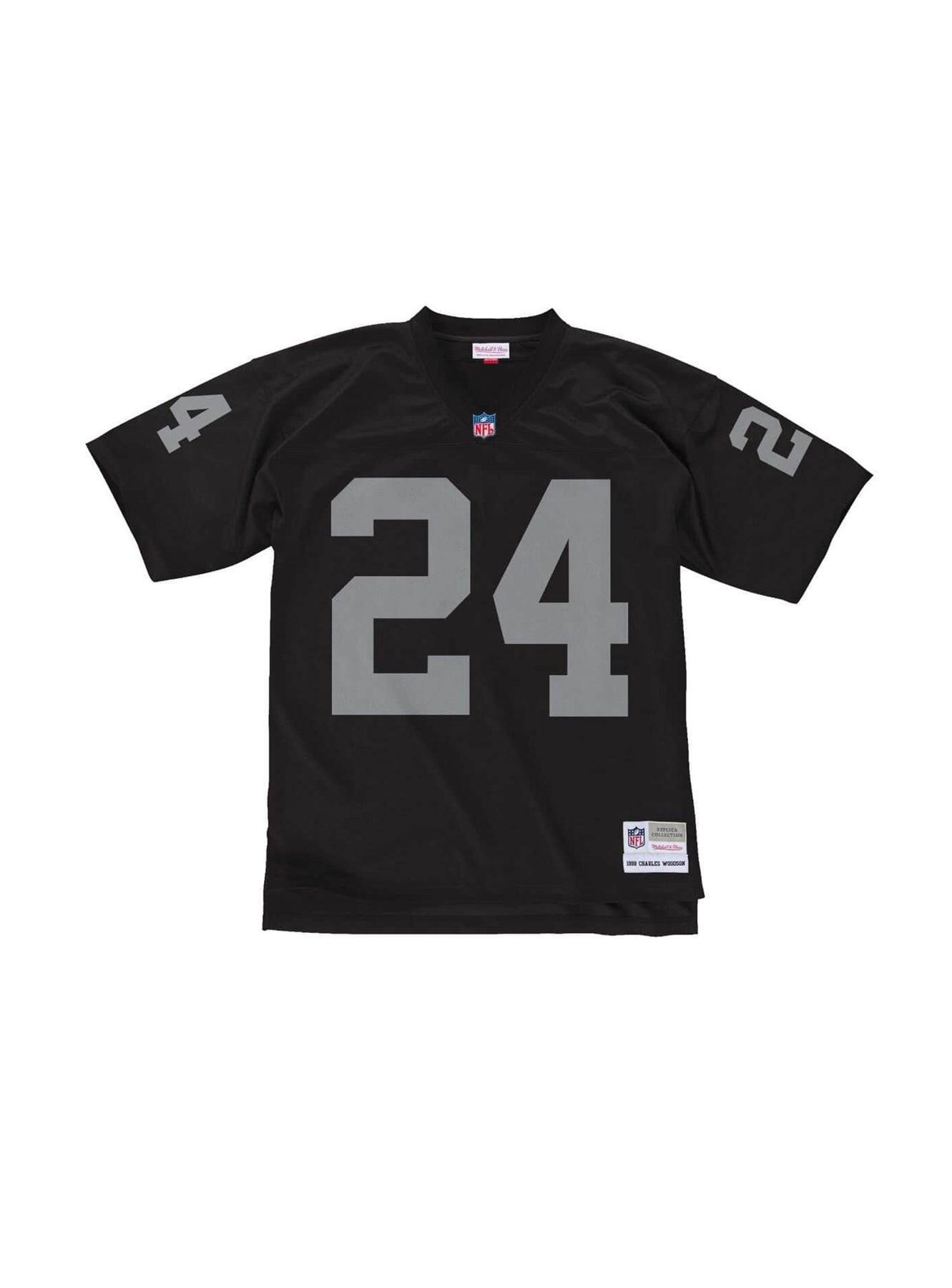 Men's Mitchell & Ness Charles Woodson Black/Silver Las Vegas Raiders Big &  Tall Split Legacy Retired Player Replica Jersey